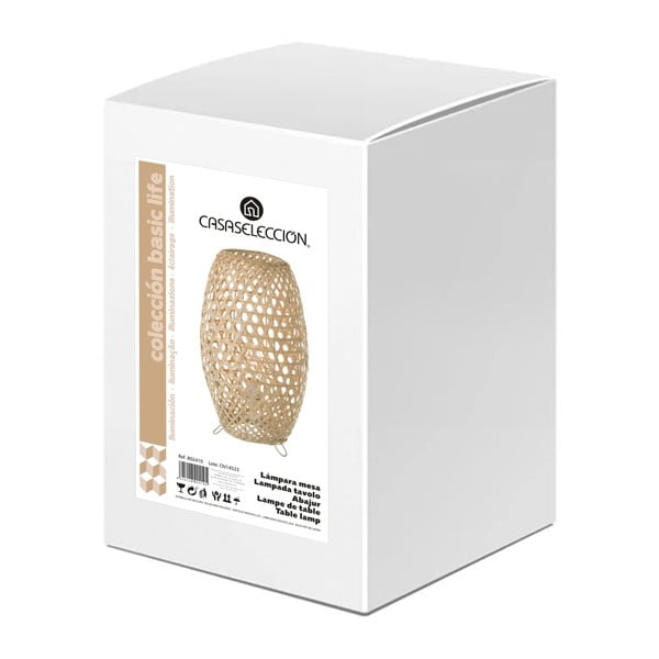 Natúr színű bambusz asztali lámpa bambusz búrával (magasság 36 cm) Natural Way – Casa Selección-image-3