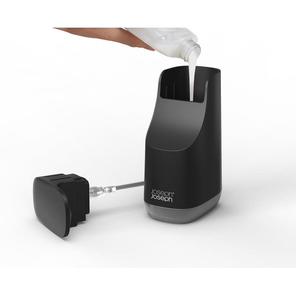 Fekete műanyag szappanadagoló 350 ml Slim – Joseph Joseph-image-1