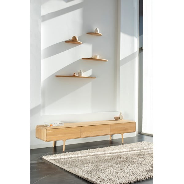 Natúr színű tölgyfa fali polc Mu – Gazzda-image-4