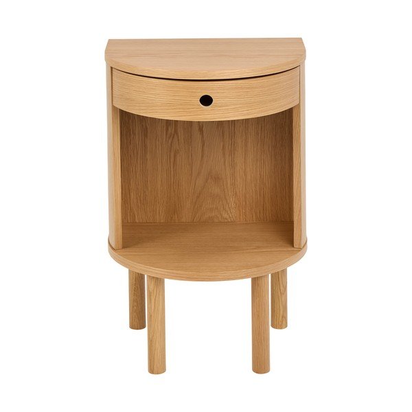Világos natúr színű éjjeliszekrény tölgyfa dekorral Paron – Actona