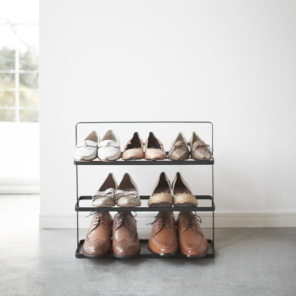 Fekete fém cipőtartó állvány Tower Shoe Rack – YAMAZAKI-image-1