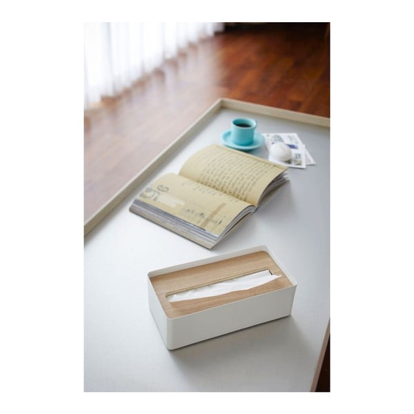 Tsu fehér papírzsebkendő-tartó - YAMAZAKI-image-2