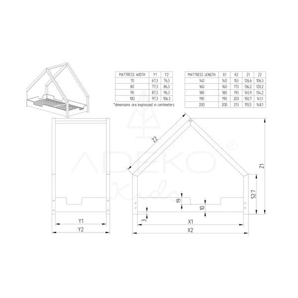 Loca Dork fenyőfa gyerekágy, 90 x 200 cm - Adeko-image-2