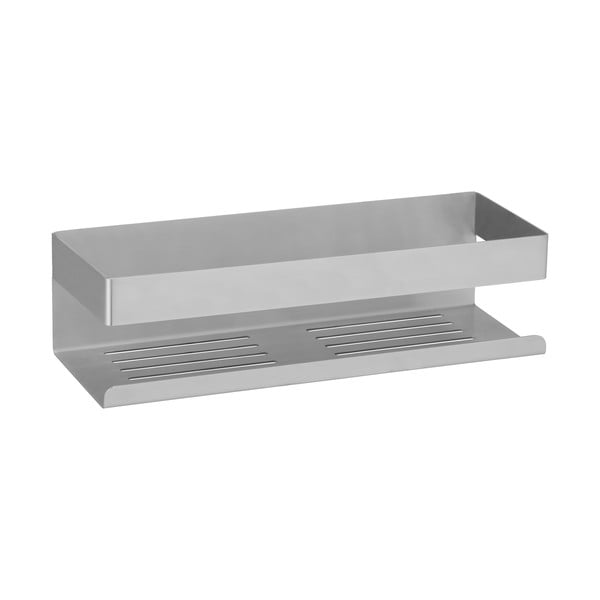 Matt ezüstszínű rozsdamentes acél öntapadós fürdőszobai polc Genova - Wenko-image-2