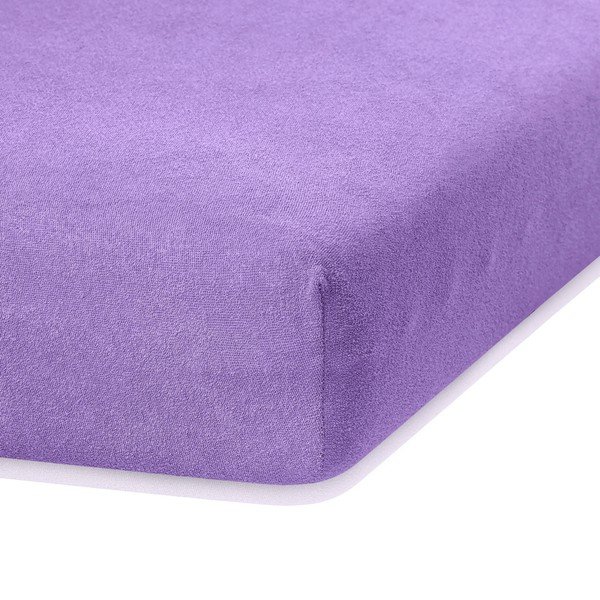 Ruby Purple lila kétszemélyes gumis lepedő, 220-240 x 220 cm - AmeliaHome-image-1