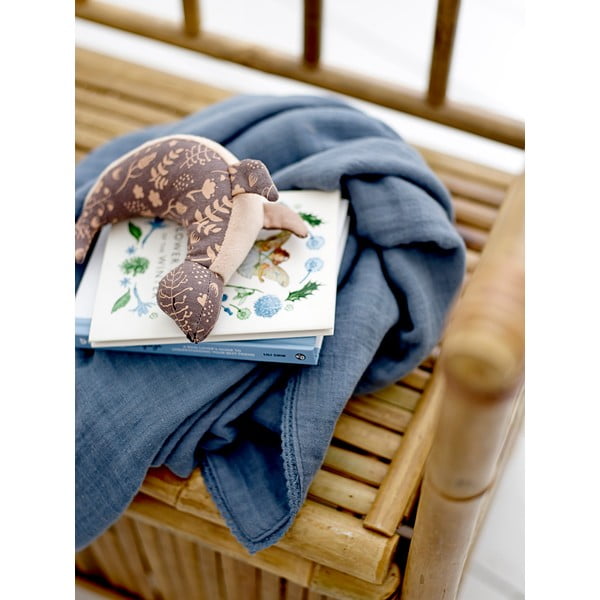 Sötétkék pamut gyerek takaró 100x80 cm Muslin - Bloomingville Mini-image-2