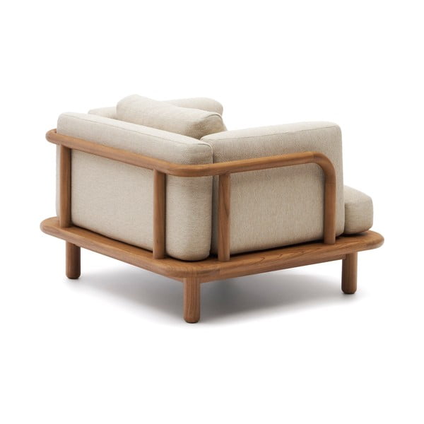 Bézs-natúr színű tömörfa kerti fotel Turqueta – Kave Home-image-4