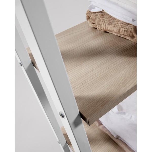 Fehér-natúr színű polcos állvány tölgyfa dekorral 56x172x32 cm Aarhus – Kave Home-image-2