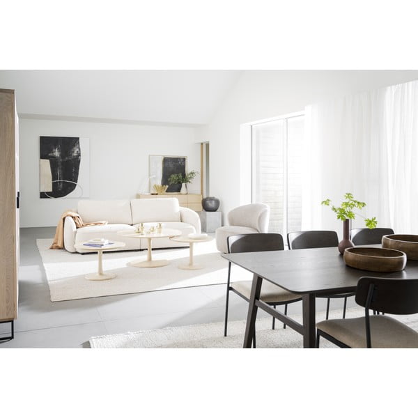 Natúr színű kerek dohányzóasztal tölgyfa dekorral 90x90 cm Hobart – Rowico-image-2