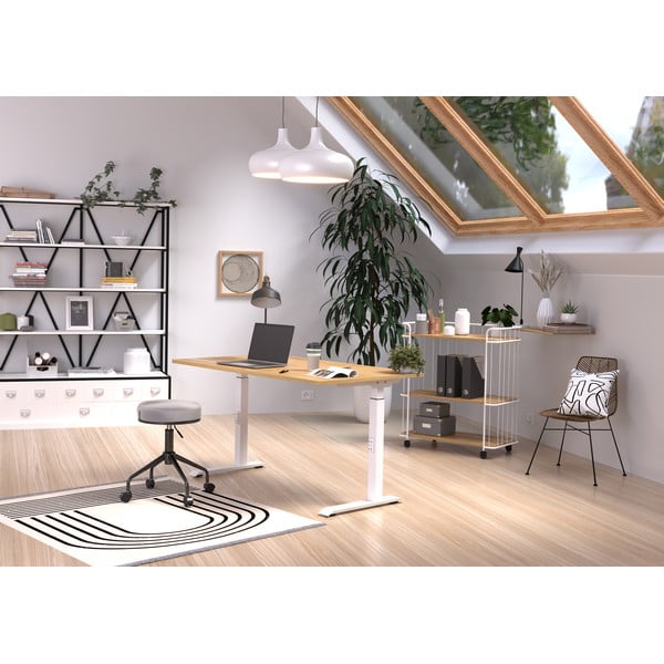 Íróasztal állítható magassággal, tölgyfa dekoros asztallappal 80x120 cm Downey – Germania-image-1