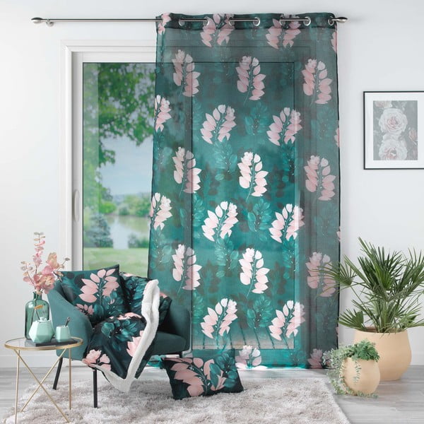 Sötétzöld átlátszó függöny 140x280 cm Belline – douceur d'intérieur-image-2