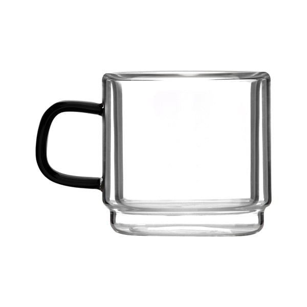 Üveg eszpresszó bögre szett 2 db-os 80 ml Carbon – Vialli Design-image-3