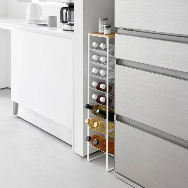 Fehér fém bortartó polcos állvány, palackok száma 16 20x88,5x19 cm Tower – YAMAZAKI-image-3