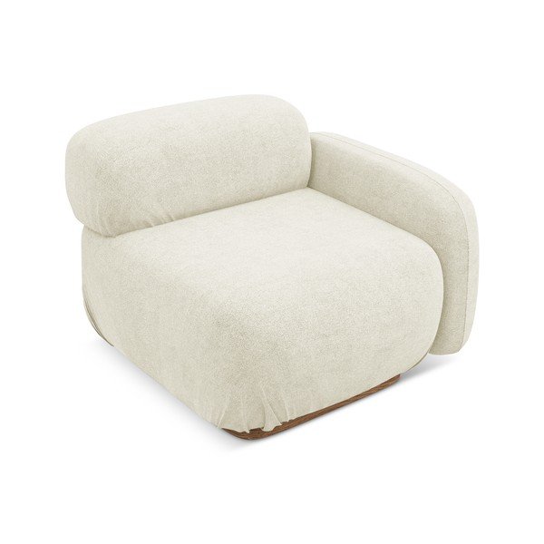 Krémszínű buklé kanapé modul (jobb oldali) Ailani – Makamii-image-1