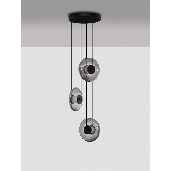 Matt fekete üveg LED dimmelhető függőlámpa ø 35 cm Ballet – Nova Luce-image-3