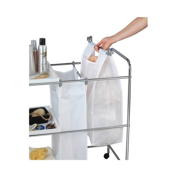 Arona gurulós szennyeskosár polcokkal, 64 l - Wenko-image-3
