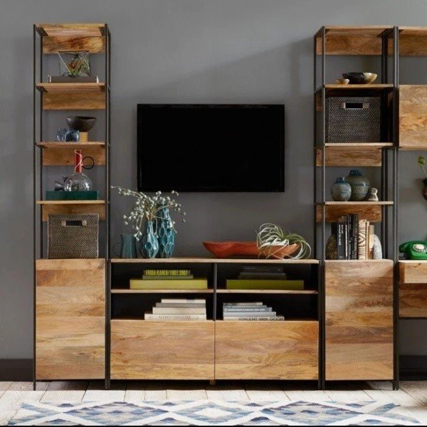 Jenny tömör mangófa könyvespolc, szélesség 45 cm - Massive Home-image-1