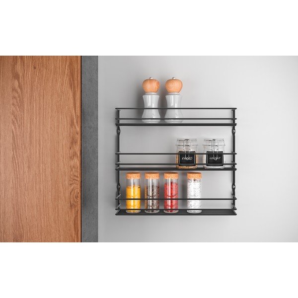 Fali rozsdamentes acél fűszertartó állvány Pepito – Metaltex-image-1