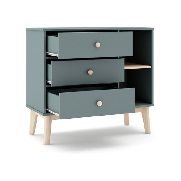 Szürkészöld gyerek komód 90x81x40 cm Esteban – Marckeric-image-4