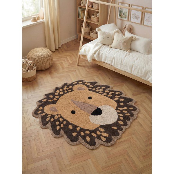 Narancssárga-barna mosható-kézi szövésű pamut gyerek szőnyeg 120x125 cm Snuggle Roary – Hanse Home-image-1