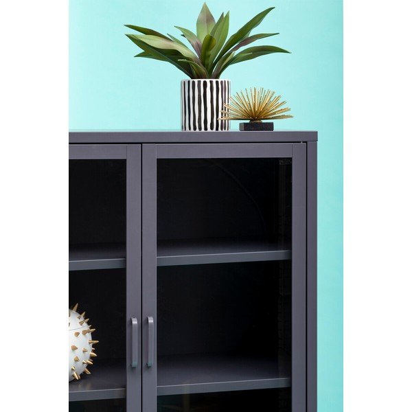 Szürke acél tálalószekrény 75x150x35 cm Acier – Premier Housewares-image-2