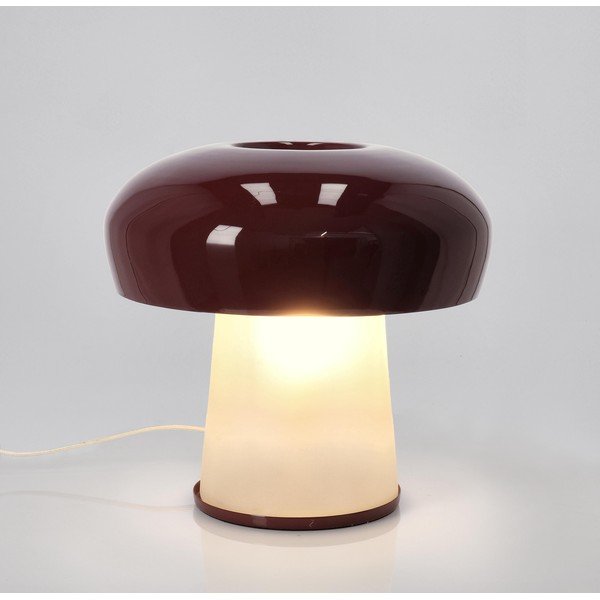 Borvörös fém asztali lámpa üveg búrával (magasság 35 cm) Clevely – Bizzotto-image-1