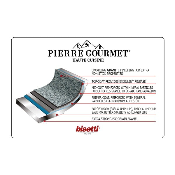Pierre Gourmet lábas fedővel és famintás fülekkel, ø 24 cm - Bisetti-image-2