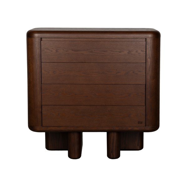 Sötét natúr színű komód kőrisfa dekorral 100x98x40 cm Herman – Dutchbone