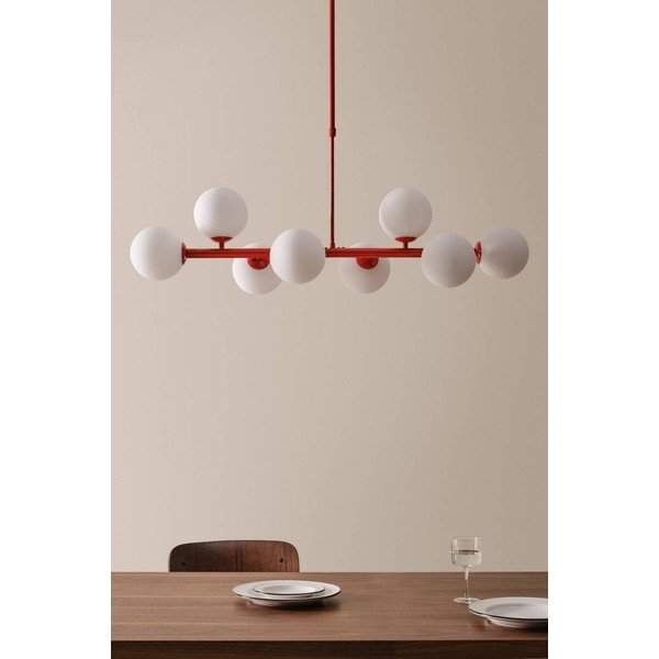 Piros-fehér opálüveg mennyezeti lámpa 30x104 cm Ekman – Jotex-image-2