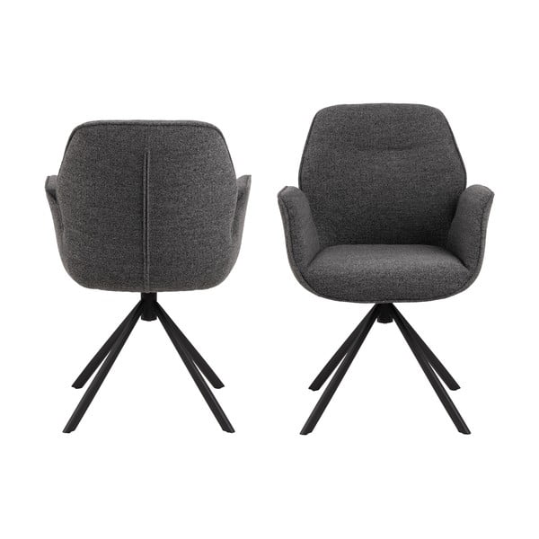 Sötétszürke kárpitozott étkezőfotel Aura – Actona-image-4