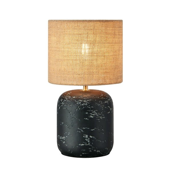 Fekete-natúr színű asztali lámpa juta búrával (magasság 32,5 cm) Montagna – Markslöjd