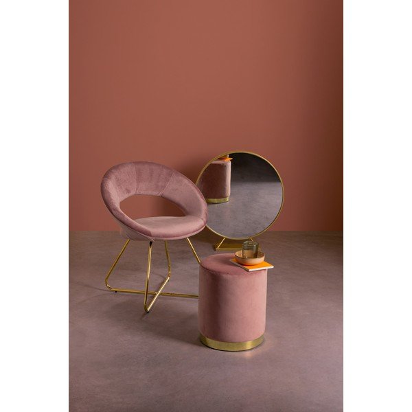 Sötét rózsaszín bársony puff Lucilla – Yes Everyday-image-1