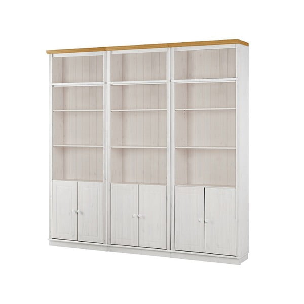 Fehér borovi fenyő könyvespolc 222x223 cm Anita – Støraa-image-2