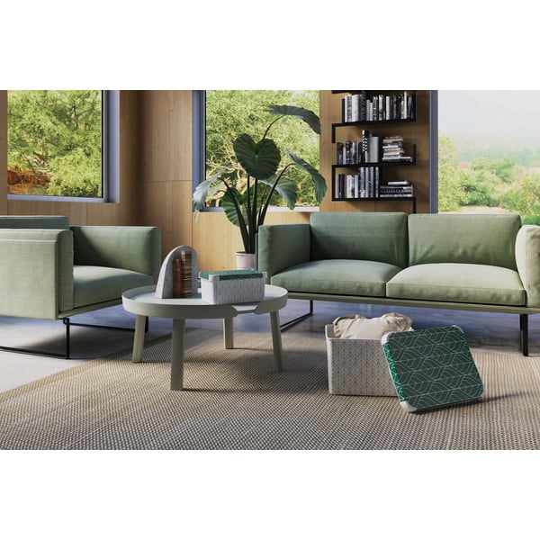 Fehér-zöld fedeles műanyag tárolódoboz 39,5x29,5x25 cm L – Curver-image-1