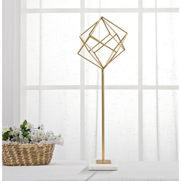 Cube szobor aranyszínű dekorral - Mauro Ferretti-image-1