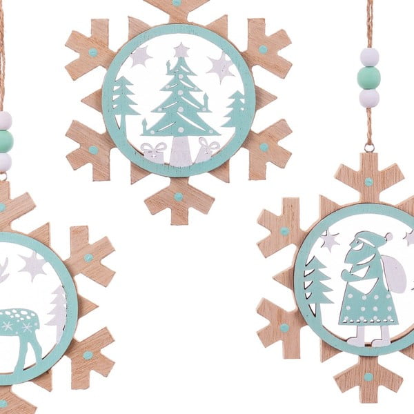 Karácsonyi függődísz készlet 3 db-os Snowflake - Casa Selección-image-1