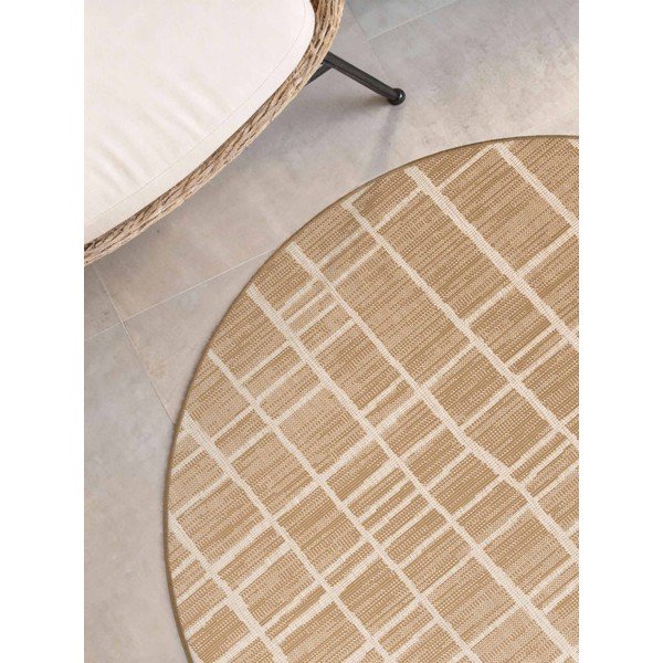 Krémszínű-natúr színű kerek kültéri-beltéri szőnyeg ø 160 cm Haringey Crouch – Ted Baker-image-3