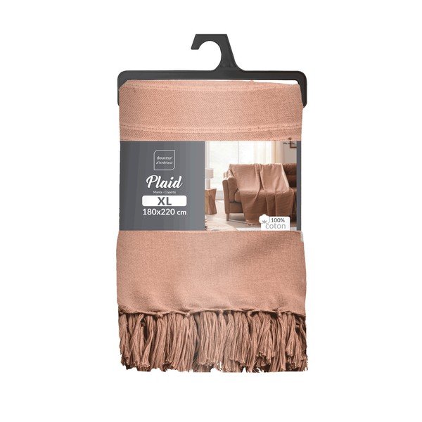 Terrakotta színű pamut ágytakaró 125x150 cm Lilia – douceur d'intérieur-image-2