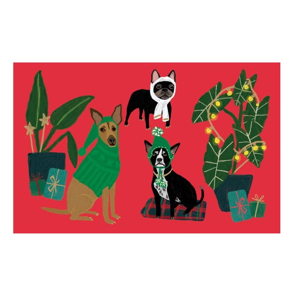 Karácsonyi üdvözlőkártya készlet 5 db-os Cat and Dog Palais - Roger la Borde