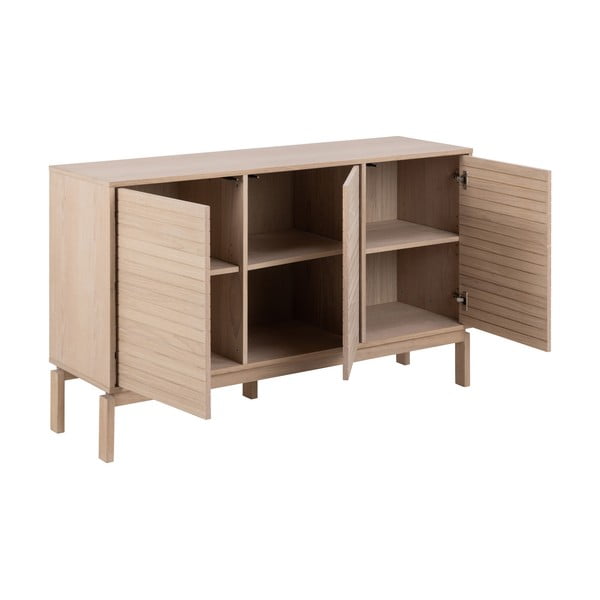 Natúr színű alacsony komód tölgyfa dekorral 135x80 cm Linley – Actona-image-3