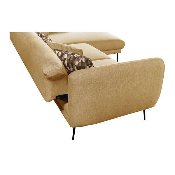 Madrid sárga bővíthető sarokkanapé, jobb oldali - Pandia Home-image-3