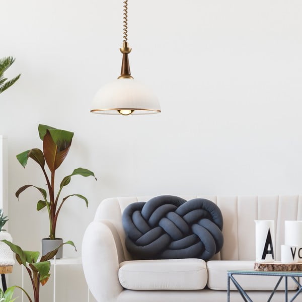 Aranyszínű-sötétbarna függőlámpa üveg búrával ø 30 cm Ciara – LAMKUR-image-1