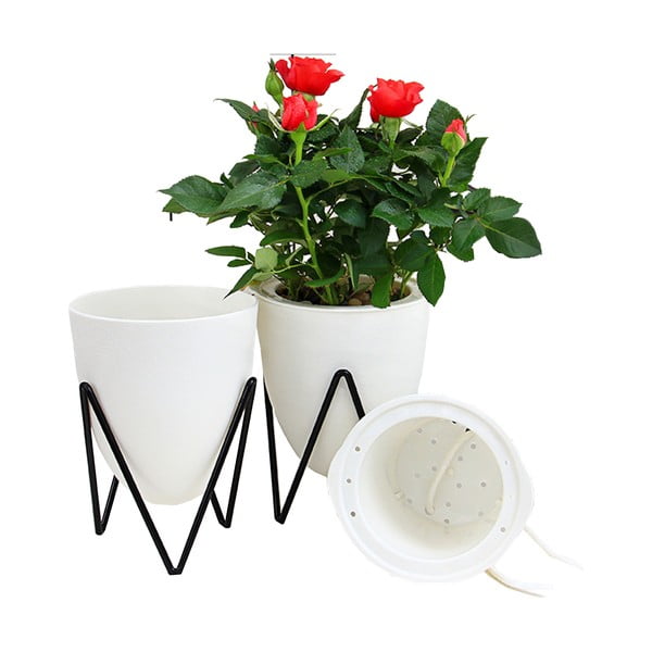 Poppy fehér önöntözős virágtartó, ø 19 cm - Tomasucci-image-3