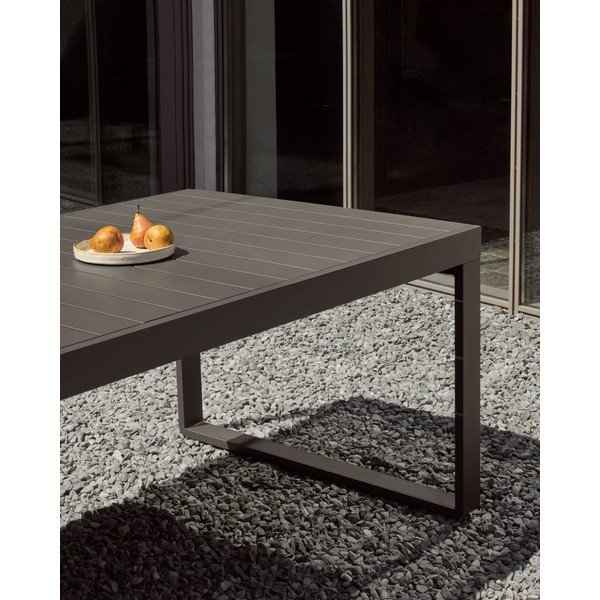 Fém kerti étkezőasztal 100.5x220 cm Galdana – Kave Home-image-4