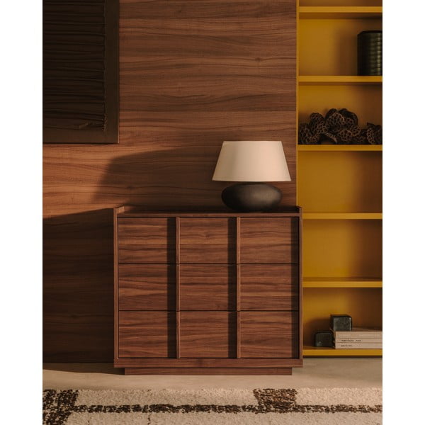 Barna komód diófa dekorral 100x78x50 cm Onix – Kave Home-image-1