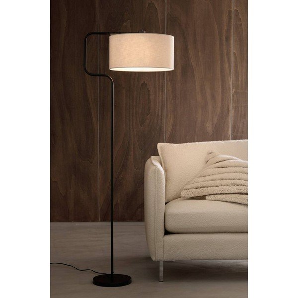 Fekete-krémszínű textil állólámpa (magasság 160 cm) Josho – Ellos Home-image-2