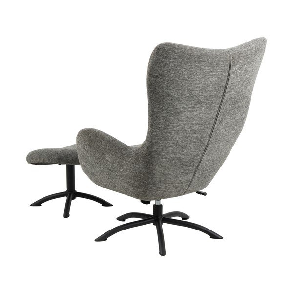 Talgarth antracitszürke füles fotel lábtartóval - Actona-image-3