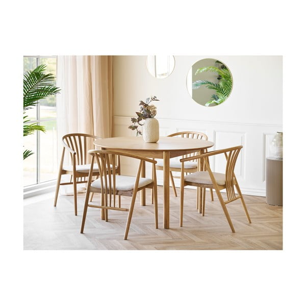 Natúr színű tölgyfa karfás étkezőszék Agustin – House Nordic-image-4