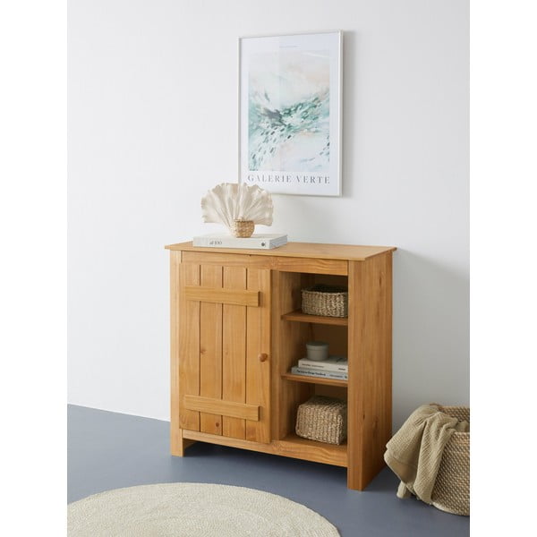 Natúr színű borovi fenyő szekrény 90x90 cm Bertram – Støraa-image-1