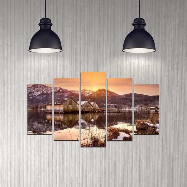 Kép szett 5 db-os Winter Sunset – Wallity-image-1